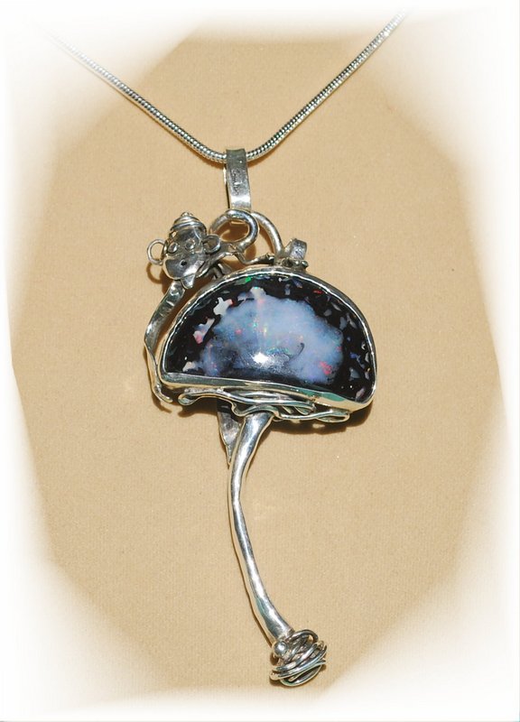 Barbara Gambin - Monkey on the Magic Mushroom - Yowah Opal Pendant