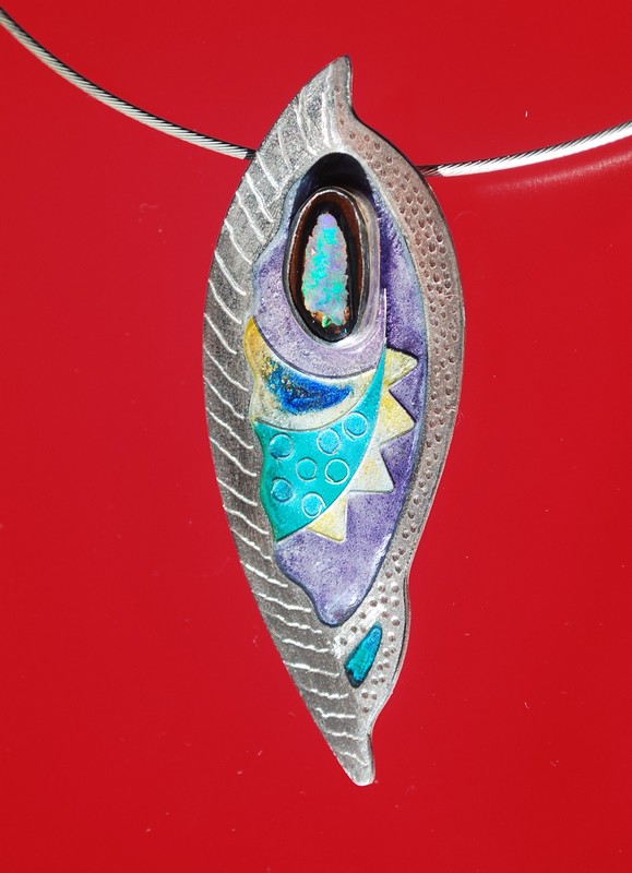 Robert Mannella - Cloisonne Enamel Fish Pendant