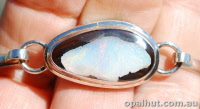 Yowah Opal and sterling silver bangle