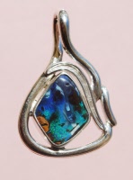 Boulder Opal Sterling Silver Opal Pendant